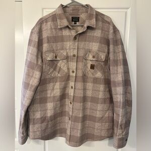 Brixton  heavyweight flannel Shirt in Brown and Cream